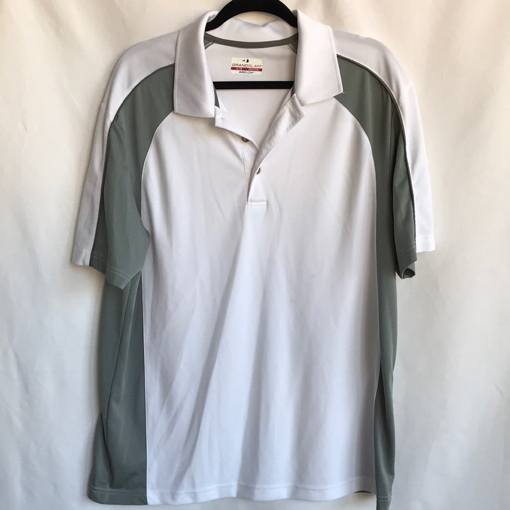 Grand Slam white and gray Air Flow polo s…